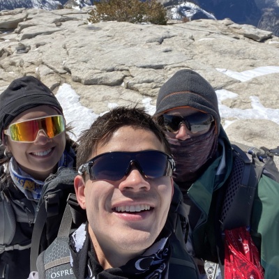 Kim, Josh, and I atop Clouds Rest - photo credit: Josh hiking selfie