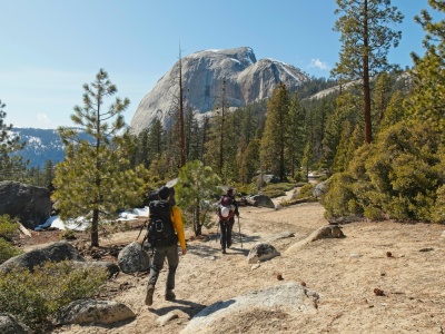 By the time we get back to lower elevations, the snow has almost entirely melted half dome