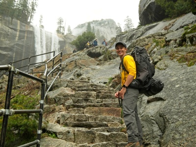An extra misty day on the Mist Trail yosemite mist trail