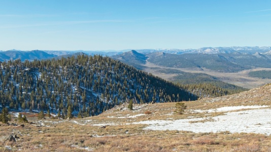 The Kern River twists through the valley below kern river valley