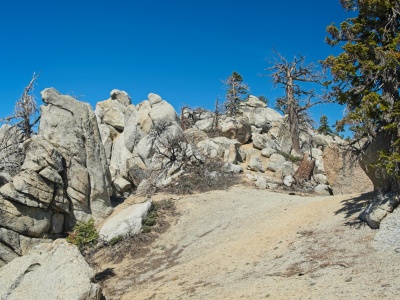 The summit of Grey Tahquitz (a.k.a. Middle Tahquitz) is littered with boulders grey tahquitz