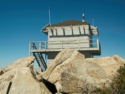 An old fire lookout tower on Tahquitz Peak tahquitz peak fire lookout