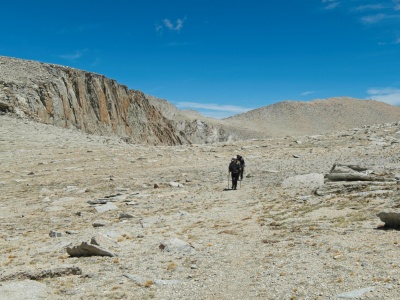 Since Army Pass is still covered in steep snow, we hike a little higher to reach New Army Pass sierra nevada mountains