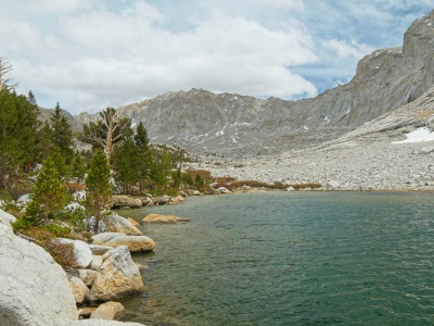 Looking up at Mount Newcomb from Lower Crabtree Lake crabtree lakes