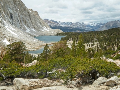 Looking back at the lower Crabtree Lakes and tumultuous skies crabtree lakes