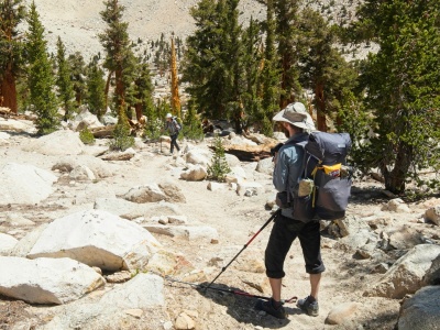 Daniel preps to snap a photo of Diane on the PCT pacific crest trail