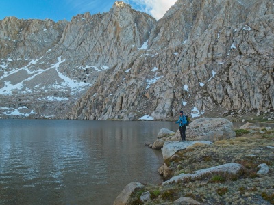 Diane points out a school of fish in Sky Blue Lake sky blue lake
