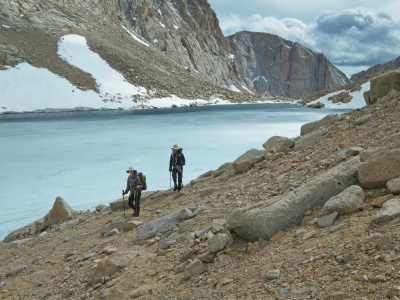 We traverse around the lake on a nice, sandy trail crabtree lakes