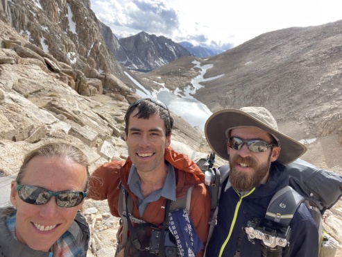 Diane, myself, and Daniel atop Crabtree Pass; photo credit: Diane. crabtree pass selfi