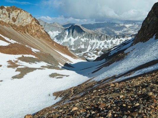 So much snow to walk through... the trail is buried beneath mcgee pass