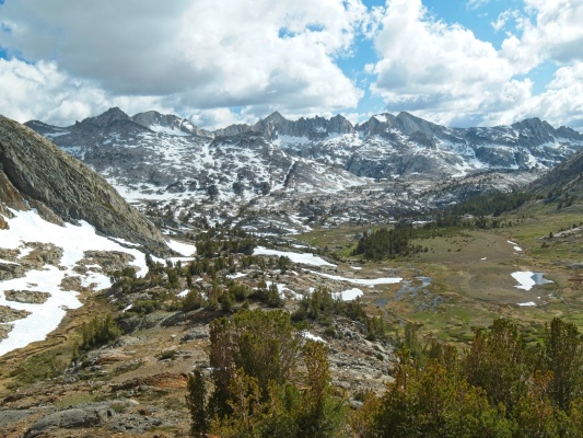 Looking back at the Silver Divide from the trail silver divide