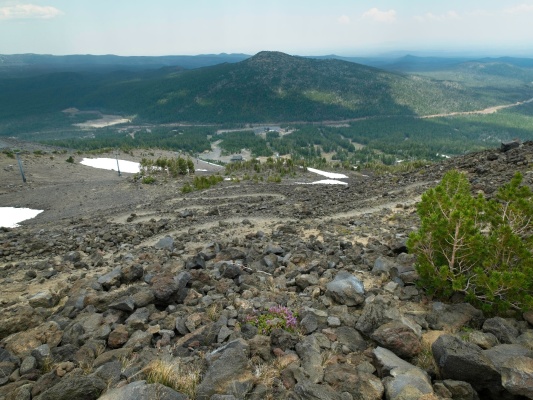 The barren ski slopes of Mount Bachelor mount bachelor