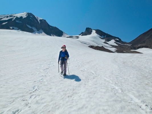 Looking back up the Hayden Glacier as we near the foot hayden glacier