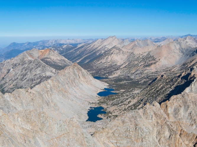 The Kearsarge Lakes from the summit of University Peak kearsarge lakes