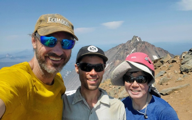 Craig, myself, and Linda atop Middle Sister. Photo credit: Craig middle sister summit selfie