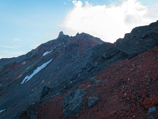 Looking up at the south ridge of North Sister north sister
