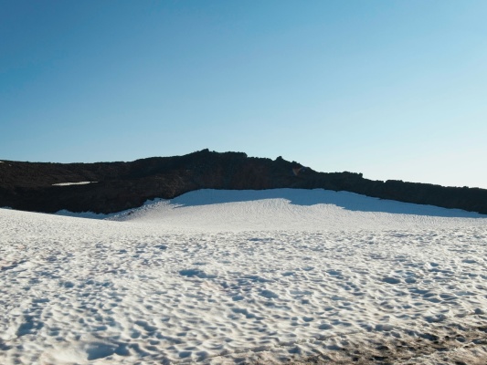 Looking across the snow-filled caldera at the South Sister summit south sister