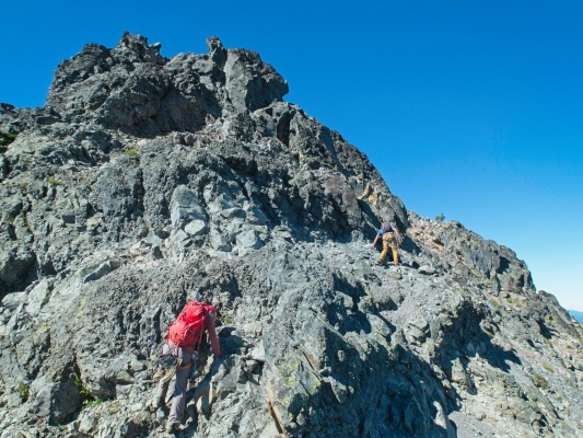 Some class 3 - 4 scrambling just below the summit of Mount Washington mount washington