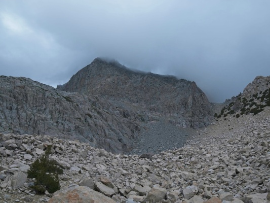 Clouds obscure the summit of Temple Crag temple crag