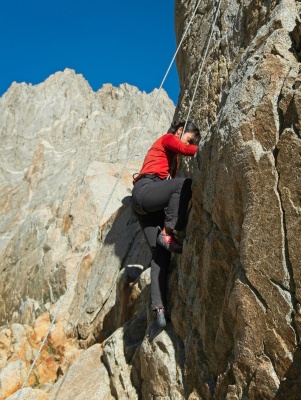 Kim joins in too! rock climbing
