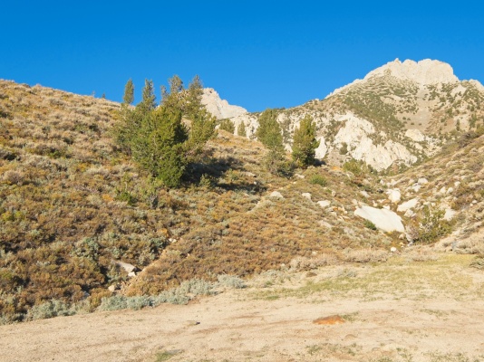 We start out on the trail that leads to the Heavens Boulders mount humphreys