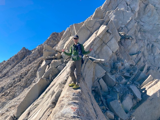 Yours truly posing on the knife-edge ridge mount humphreys