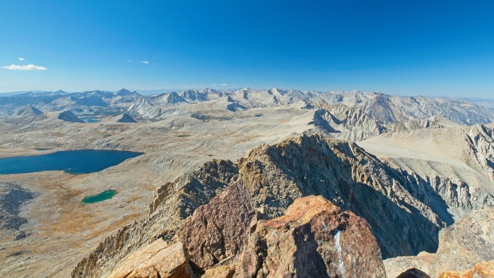 Looking north from Mount Humphreys with Desolation Lake on the left humphreys basin