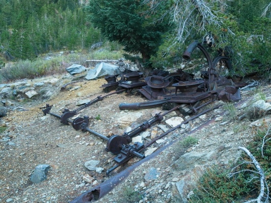 Old mining equipment is slowly rusting out in the open mining equipment