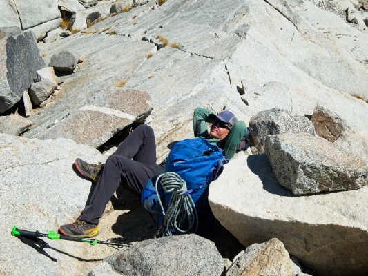 Josh relaxes at the top of thunderbolt pass thunderbolt pass