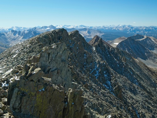 Looking across the ridge from Twin Peaks toward Virginia Peak twin peaks ridge