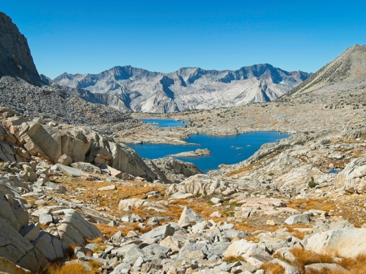 A gorgeous view of a couple unnamed lakes in Dusy Basin dusy basin