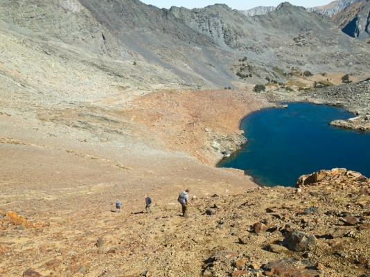 Plentiful sand on the slopes below Virginia Peak makes the descent pretty straightforward virginia peak descent