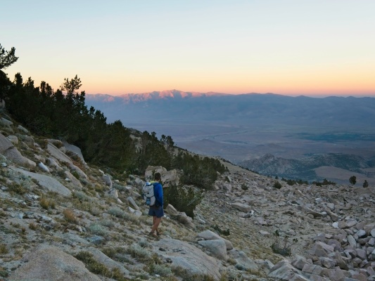 Dusk falls with the last light illuminating the White Mountains white mountains