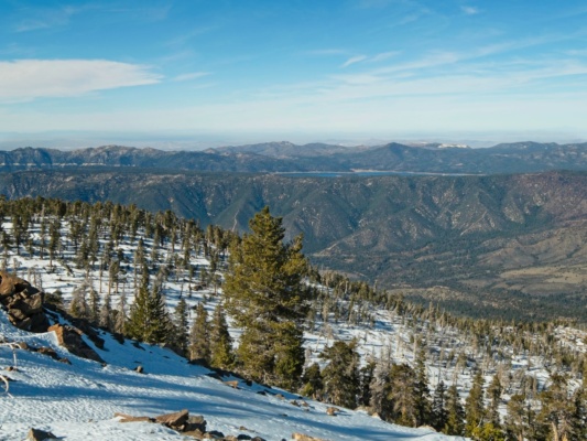 I can just barely see Big Bear Lake from the ridgetop big bear lake