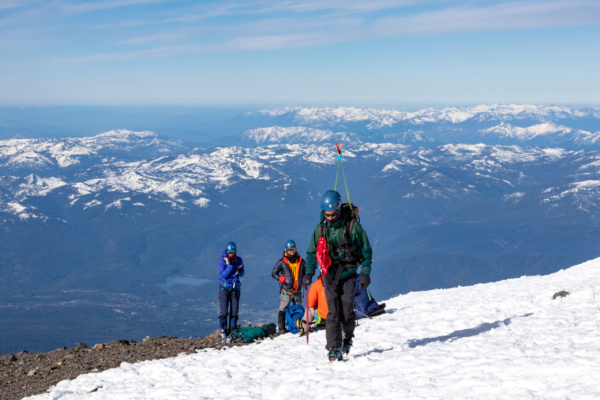 I trudge up the snowy slope - photo credit: Jack mount shasta mountaineering