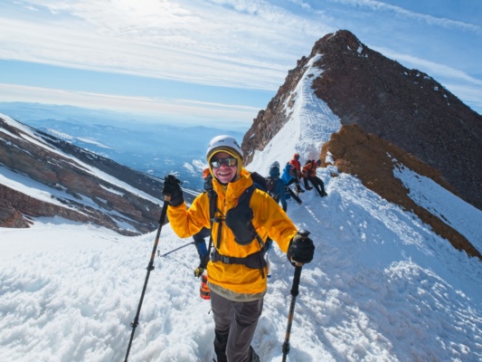 Jack enjoys the sunshine on the ridge mount shasta mountaineering