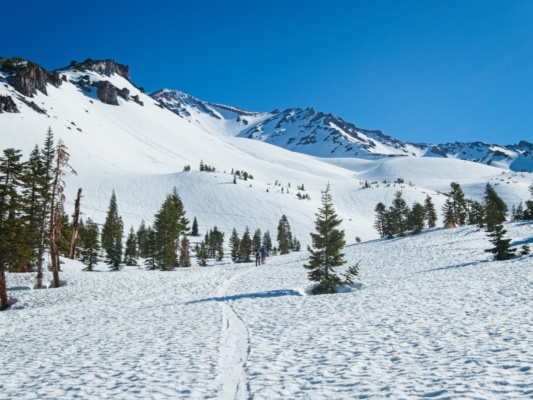 Mount Shasta is looking fine this morning! mount shasta avalanche gulch
