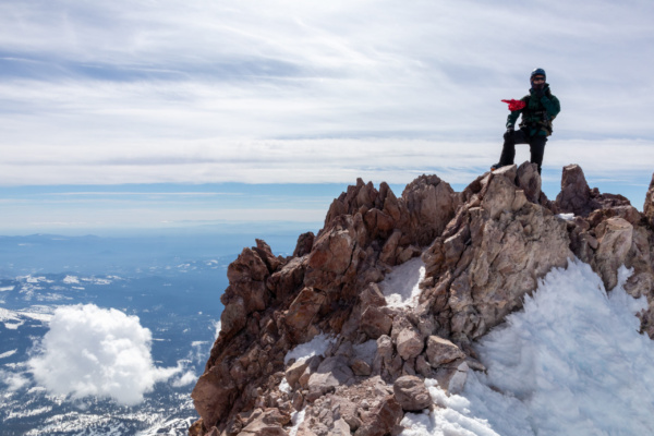 Yours truly on the summit - photo credit: Jack mount shasta summit