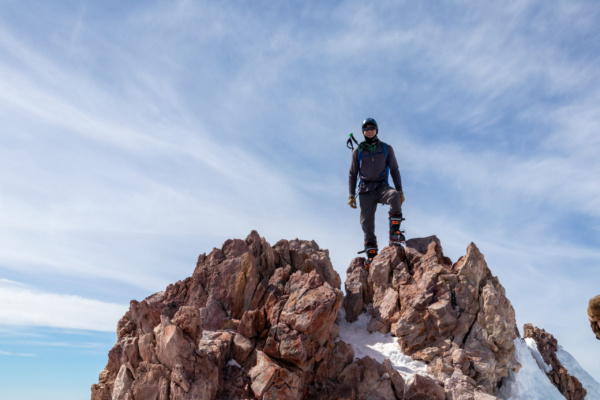 Josh on the summit - photo credit: Jack mount shasta summit
