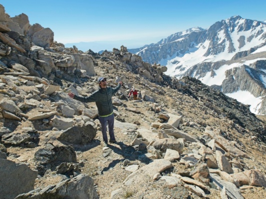 From the ridge, it's an easy walk over to the summit pinnacle mount gould