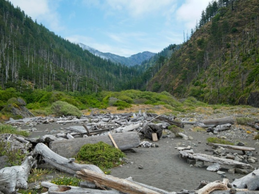 We get a glimpse of blue sky for the first time since arriving on the coast lost coast trail
