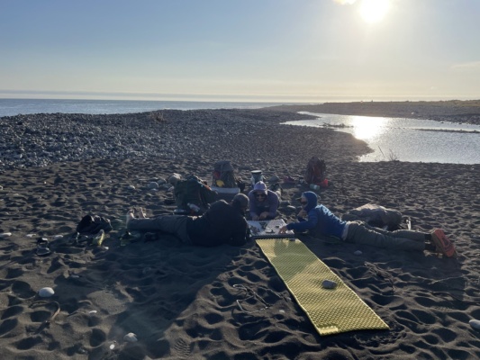 We play cards on the beach; photo credit: Kim camping