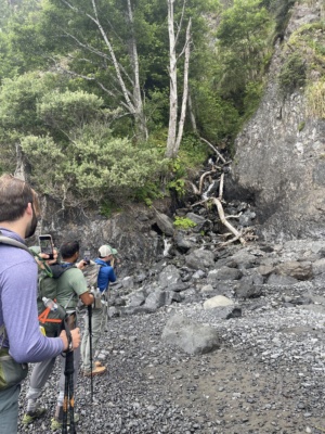 Kim takes a photo of Alex taking a photo of CK taking a photo of me taking a photo of a waterfall. photo time