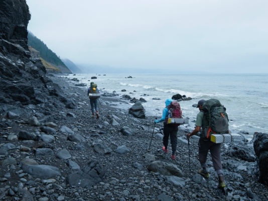 This impassible zone includes a lot of narrow spots between the waves and cliffs lost coast trail