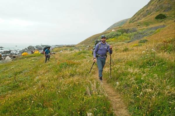 CK and Alex on the terrace trail lost coast trail