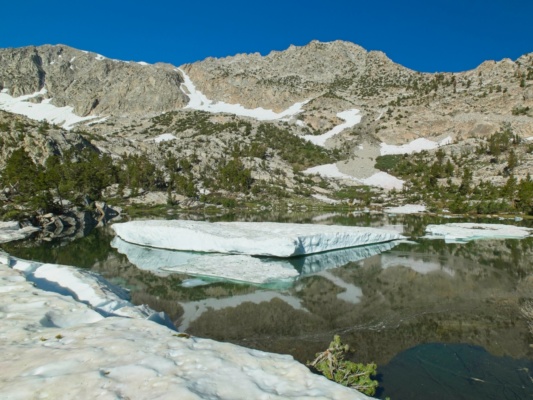 An iceberg floating in one of the Vidette Lakes vidette lakes