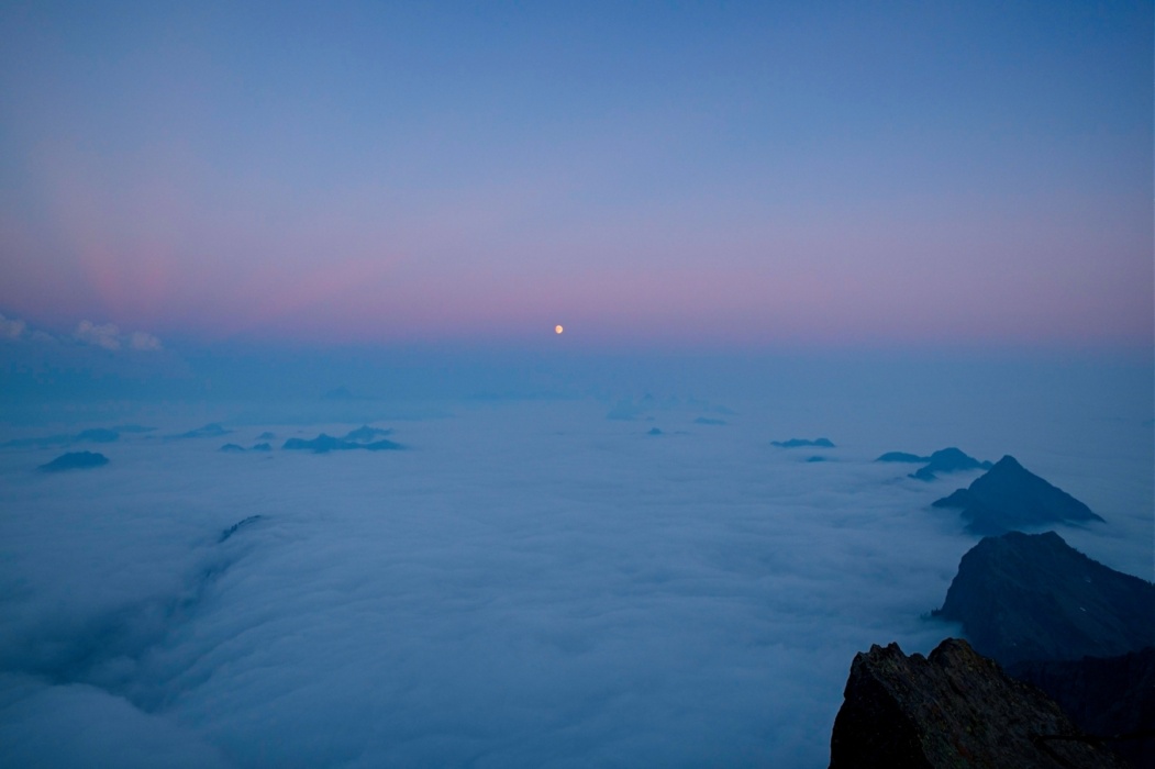 Looking east at sunset three fingers sunset