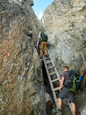 Three ladders provide easy access to the lookout three fingers lookout