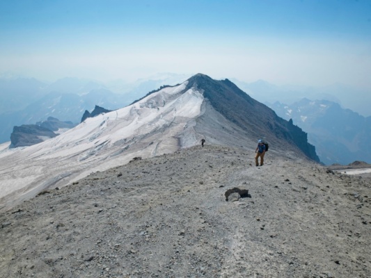 Looking back at the Cool Glacier from the ridgetop trail cool glacier