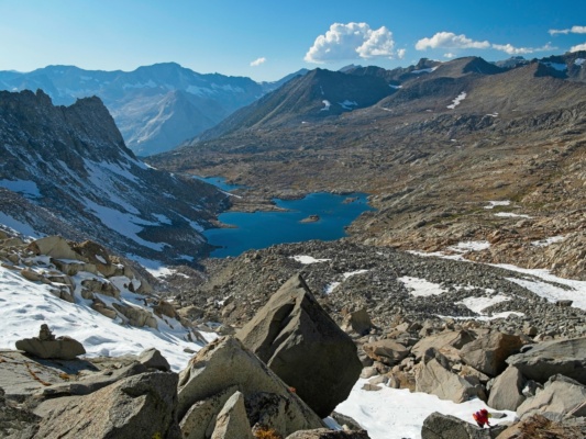 The view of Dusy Basin from Thunderbolt Col dusy basin